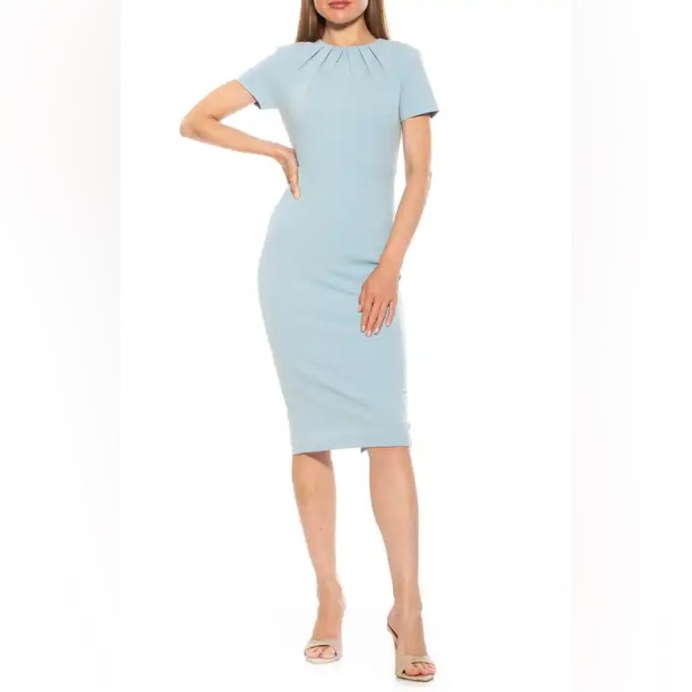 NWT- Alexia Admor Light Blue Pencil Dress Classic Style in Large